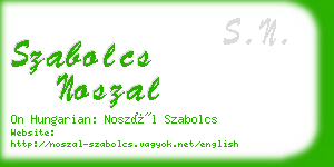 szabolcs noszal business card